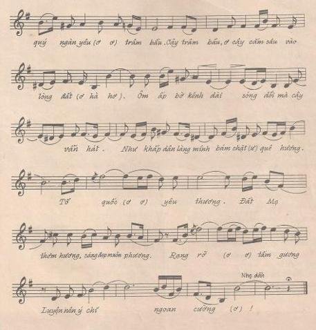 Sheet nhạc Rặng Trâm Bầu 2